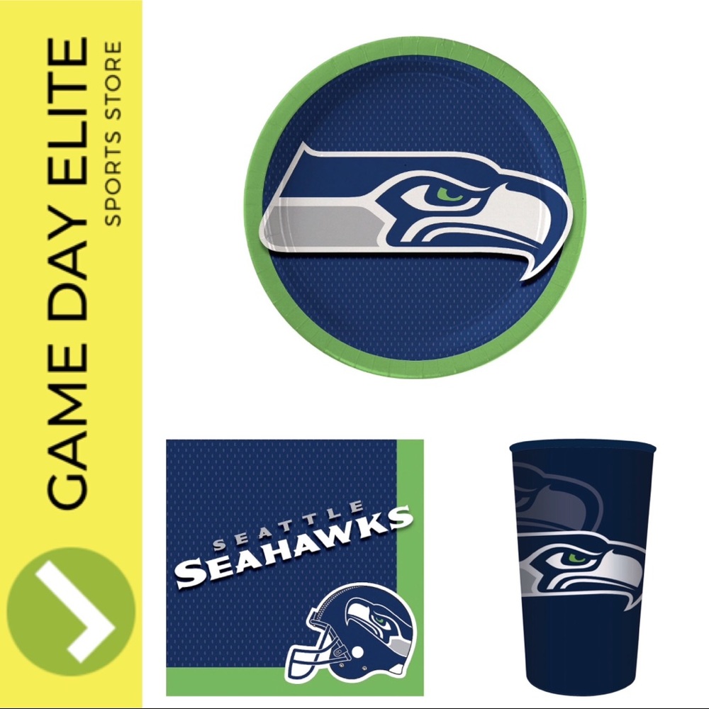 Seattle Seahawks 52 piece Party Set: Plates, cups, napkins